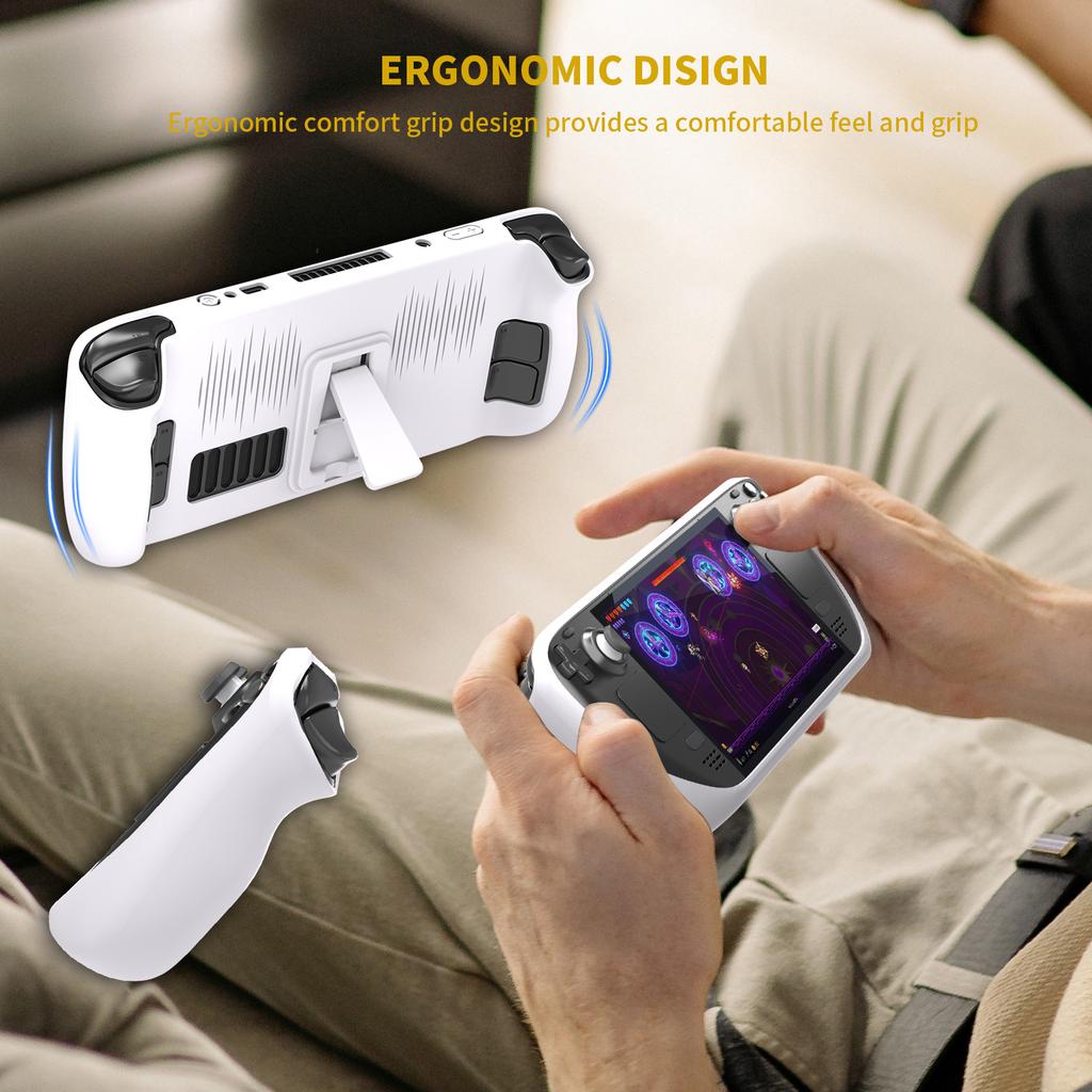 TPU- Case with Kickstand Gamepad Frame Bumper Protective Housing for Steam-Deck
