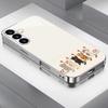 Cute Little Flower Cat Silver Plated Glass Phone Case Suitable for Samsung Galaxy S26 S25 S24 S22 S21 S20FE/Ultra/Plus Anti Fall