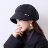 Winter new fashion short-brimmed hat women's thickened warm versatile face small source spot