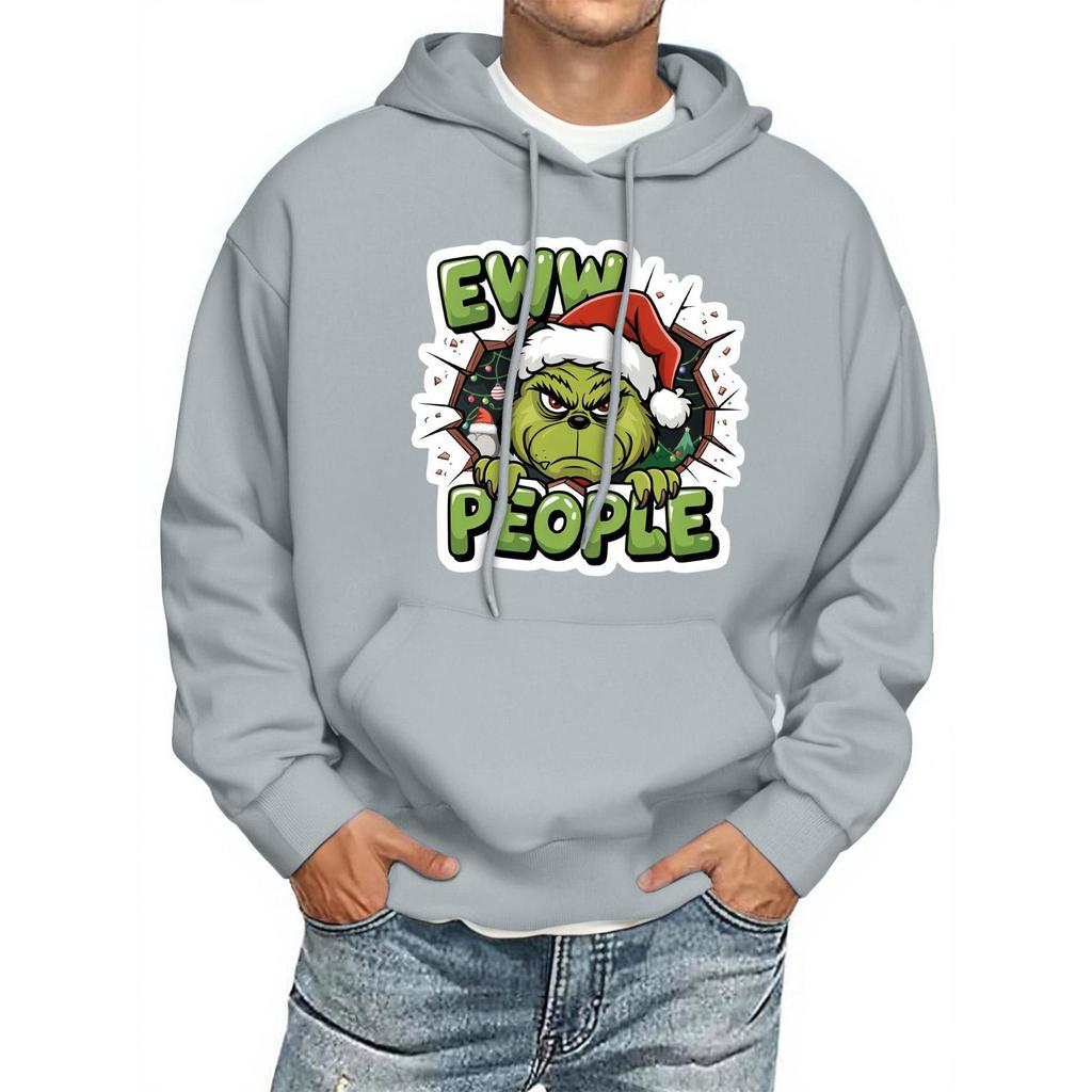 Men's Print Hooded Sweatshirt Long-Sleeve Casual Pullover Hoodie Hooded Sweatshirt