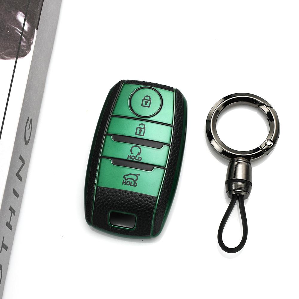 Leather Tpu Car Key Case Cover For Kia Sorento Sedona Picanto Soul Rio5 Ceed Sportage Cerato Optima K2 K3 K4 K5 Rio Shell Fob