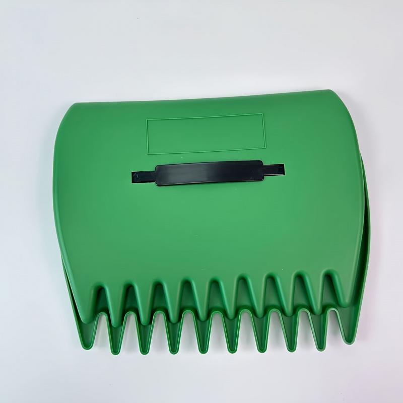 1-Set Large Green Garden & Yard Leaf Scoops - Durable Plastic Hand Rakes with Zippered Bag for Efficient Leaf Collection, Perfec