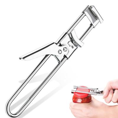 Flaschenöffner Edelstahl Dosenöffner mit Anti-Rutsch-Rille Ergonomischer Griff Einfacher Glasdeckelöffner Deckelentferner-Werkzeug