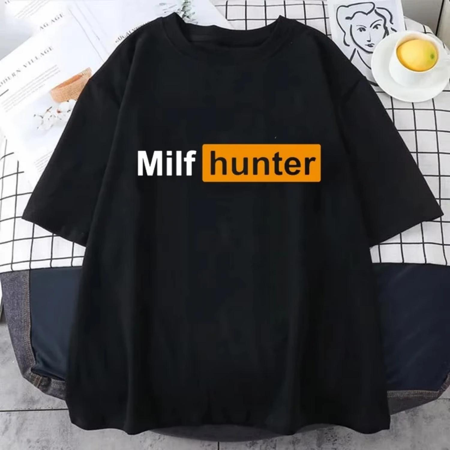 

MILF Hunter _ Funny Adult Humor Joke for Men Who Love Milfs T-Shirt Milf Hunter T Shirt Funny Cotton Short Sleeve T-shirts Tops S чёрный
