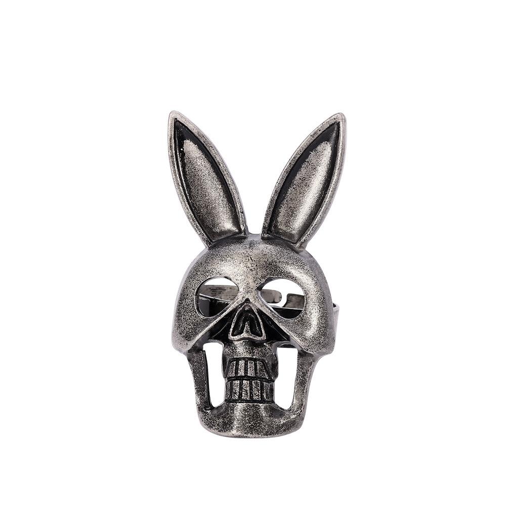 Animal Long Ears Short Ears Rabbit Skull Open Mask Ring Jewelry