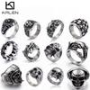 Stainless Steel Viking Skull Rings For Men US Size #8-12 Punk Biker Rings Wholesale Halloween Jewelry  Personalized Gift