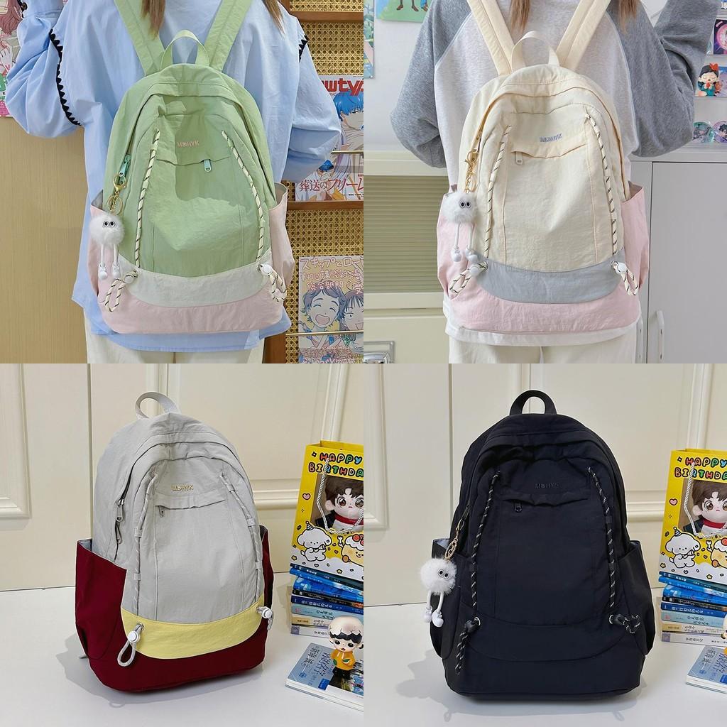 Backpack Fashionable Nylon With Color Contrast Design For School And Outings Use