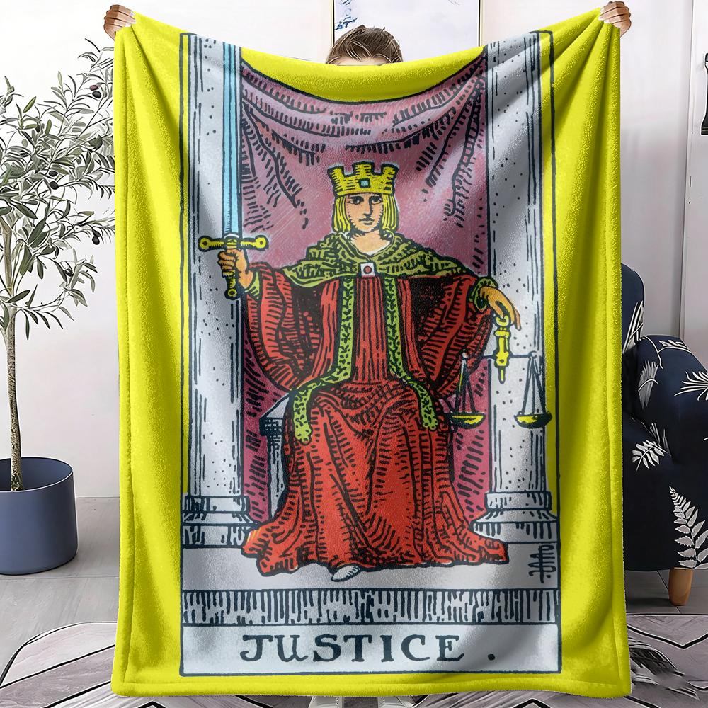 Witchy The Hanged Man Tarot Card Throw Soft Flannel Throw Summer AC Blanket Lightweight Nap Blanket for Sofa Bed Couch Travel 75X95CM