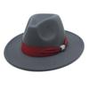New Fashion Women Men Wide Brim Felt Jazz Fedora Hats Solid Color Party Trilby Wedding Hat Autumn Winter Hats 56-58-60CM