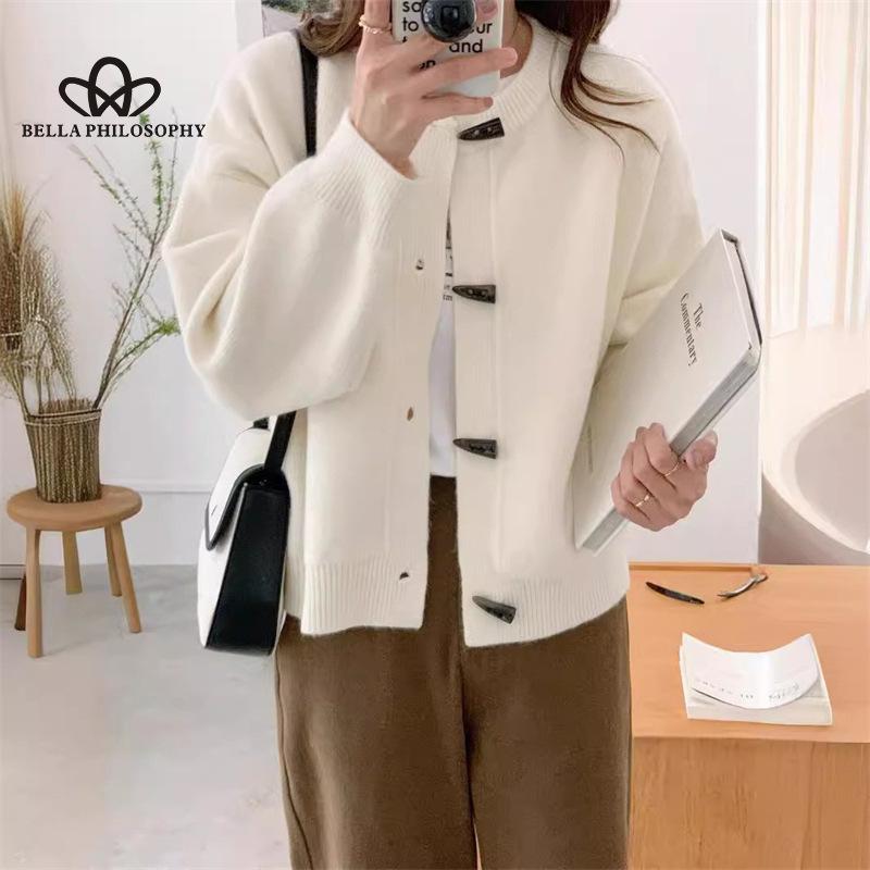 Retro Button Sweater Cardigan Female Fall And Winter New Korean Version Loose Short Knitted Cardigan Sweater