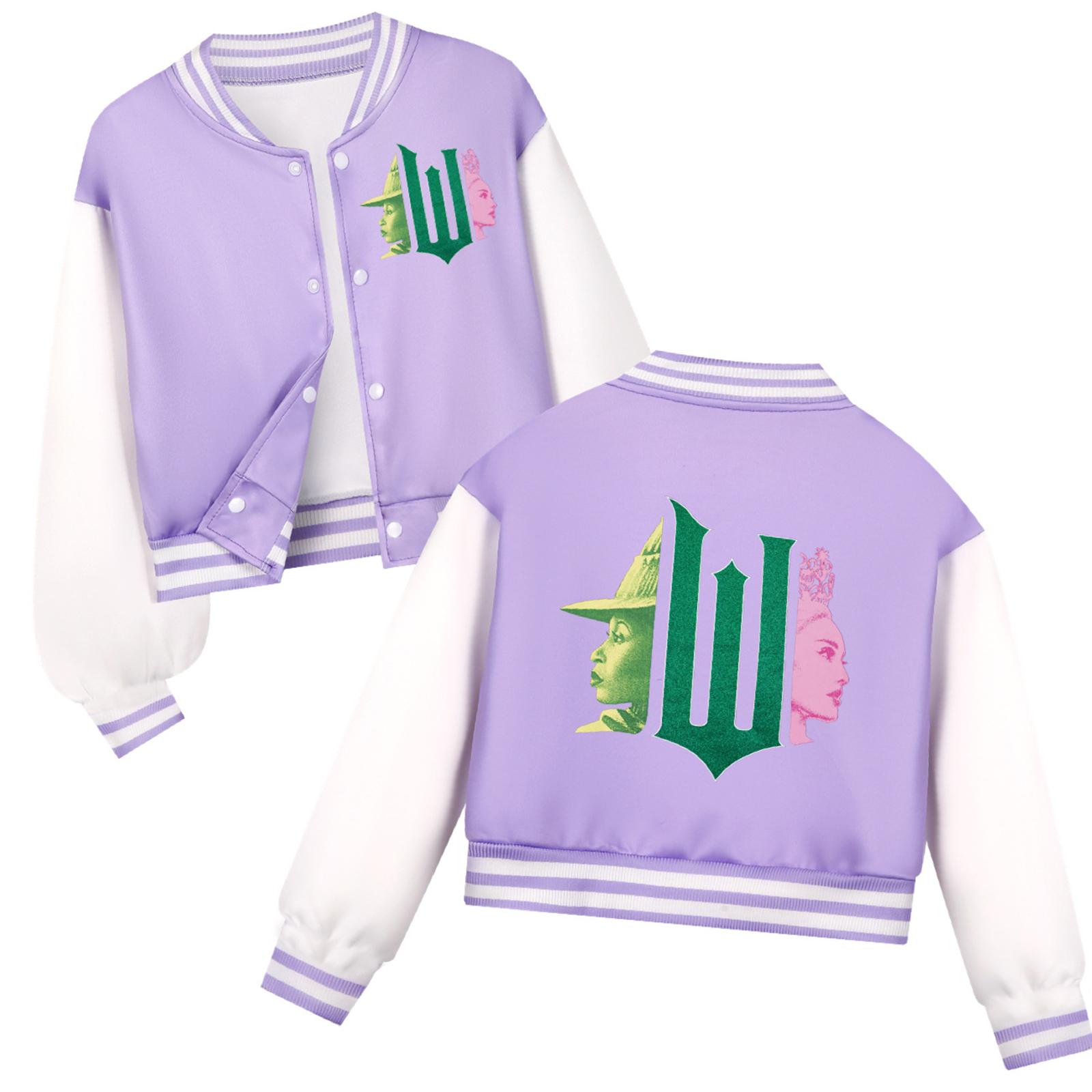 

Детская модная повседневная куртка с длинным рукавом, капюшоном и принтом группы ведьм 130 фиолетовый