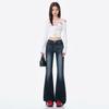 Blue-Gray Low-Waisted Slim Fit Flared Jeans for Women - Autumn Design
