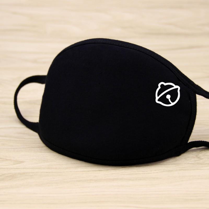 Black Cotton Mask Unisex Winter Warm Thickening Half Face Mouth Mask Cotton Cartoon Pattern Anti-Dust Anti-Respirator Mask