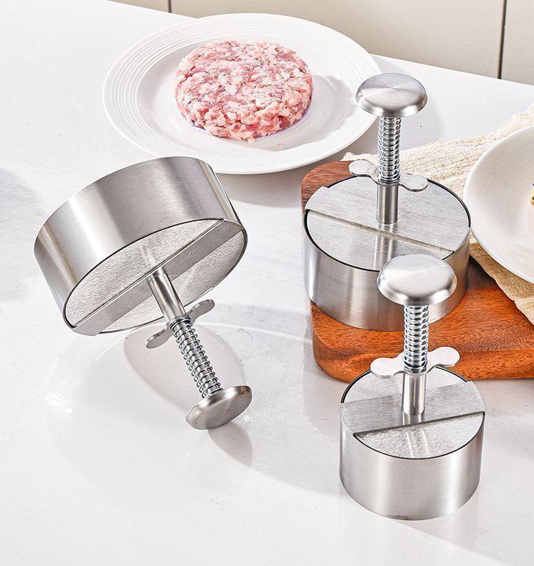 304 Stainless Steel Manual Hamburger Patty Press Mold for Kitchen