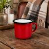 Easy To Clean Mug Retro Enamel Coffee Mug, 360ml Vintage Colorful Tea Cup, Camping Enamelware Nostalgic Style Drinkware for Office And Home