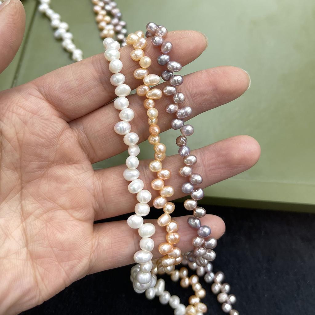 1Strand Top Side Drilled Nugget Freshwater Pearl Beads 4-5mm 36cm Irregular Baroque Natural Pearl Loose Beads For DIY Bracelet Necklace Jewelry Making