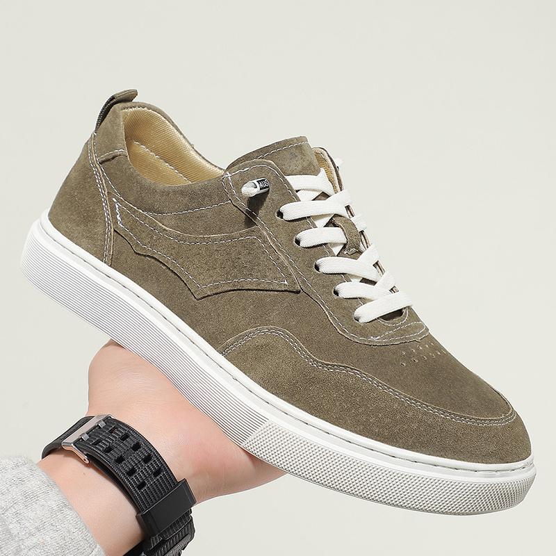 Classic Suede Leather Mens Walking Shoes Non-Slip Simple Skateboard Shoes Fashion Male Outdoor Footwear New Arrival Driving Shoe