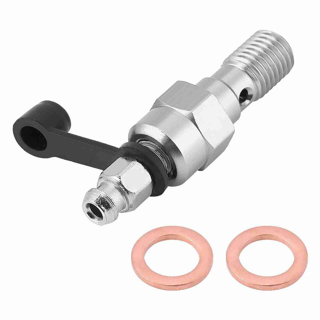 M10x1.25mm Motorcycle Brake Master Cylinder Caliper Bleed Screw Nipple Banjo Bolt   Dust Cap Silver