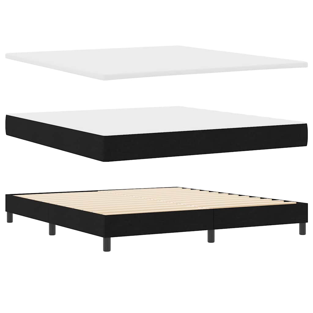 Boxspring Bed with Headboard Black 180 x 200 cm Fabric