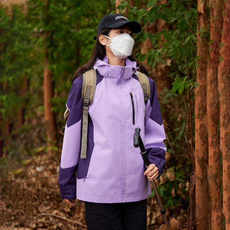 

Водонепроницаемые походные куртки Женские ветровки Женская защитная куртка для женщин Модное спортивное пальто 3XL фиолетовый