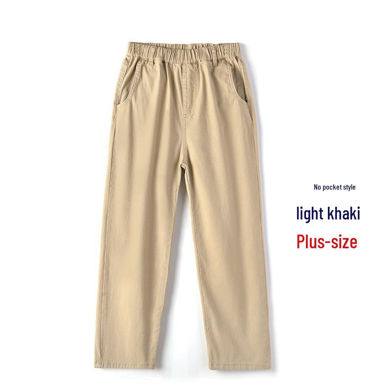 Khaki School Uniform Pants for Primary and Middle School: Boys' Spring/Autumn Cotton Casual Pants & Girls' Stretch Cotton Long Pants