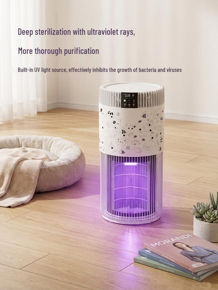 Pet Cat Hair Air Purifier with UV Sterilization - Allergen and Formaldehyde Removal, Mother-Baby Safe