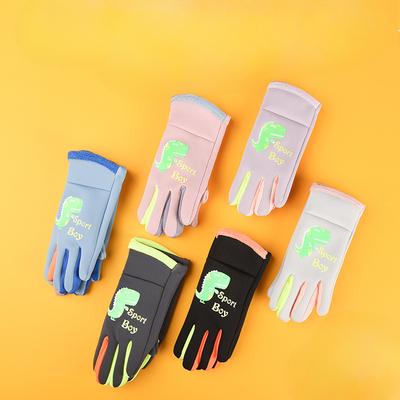 Luvas de Outono e Inverno para Crianças Quentes Antiderrapantes Impermeáveis Inverno Plus Veludo à Prova de Frio Desenho Animado Bicicleta Exterior Ciclismo Luvas