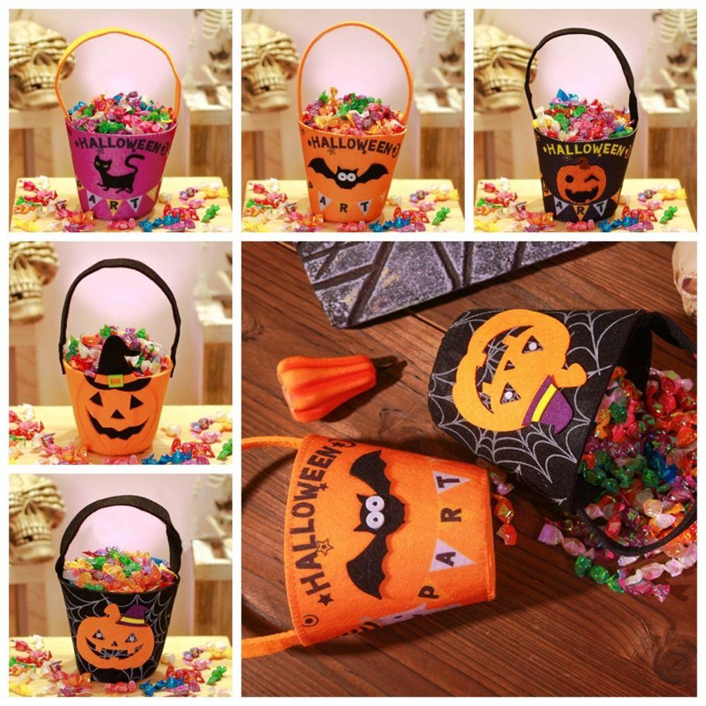 

Large Capacity Pumpkin Handbag Trick Or Treat Halloween Candy Bag Portable Children