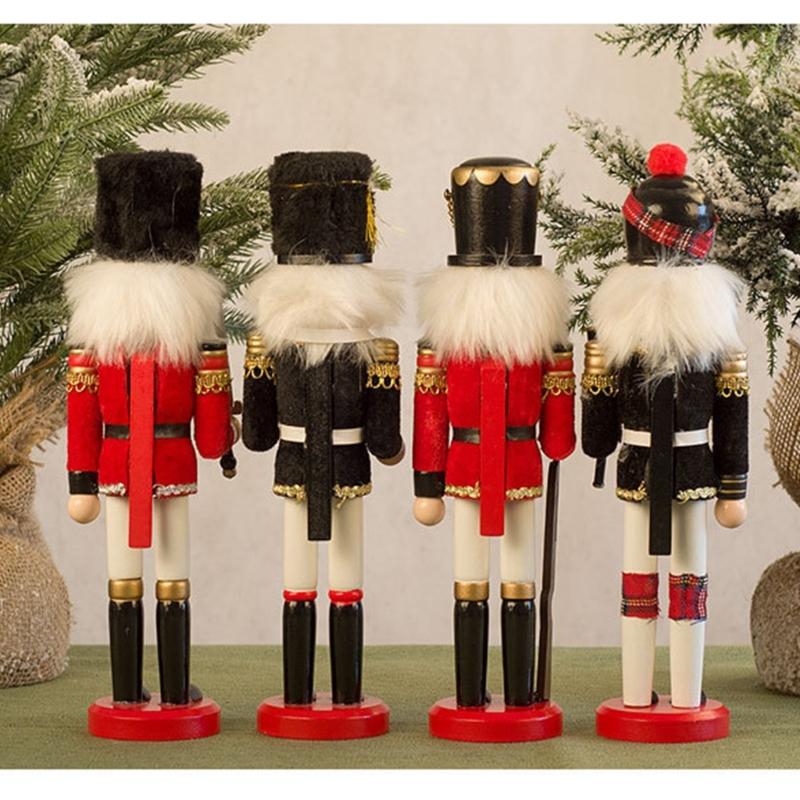 Weihnachts-Nussknacker Ornament Kleiner Holzsoldat Weihnachtsdekorationen Nussknacker Figur Ornament für Tisch Regal