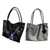 2024 NEW Shoulder Bags Solid Color Handbag Large Capacity Shopping Bag for Girl Women Leather Bag