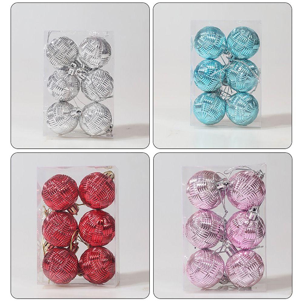 6ks Party Dekorace Strom Ornament Plastové vánoční závěsné koule Barevné vánoční dekorativní koule