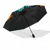 1pc Butterfly Sunflower Automatic Folding Umbrella, Lightweight Retractable Compact Travel Umbrella, 8-Rib Sturdy Frame148