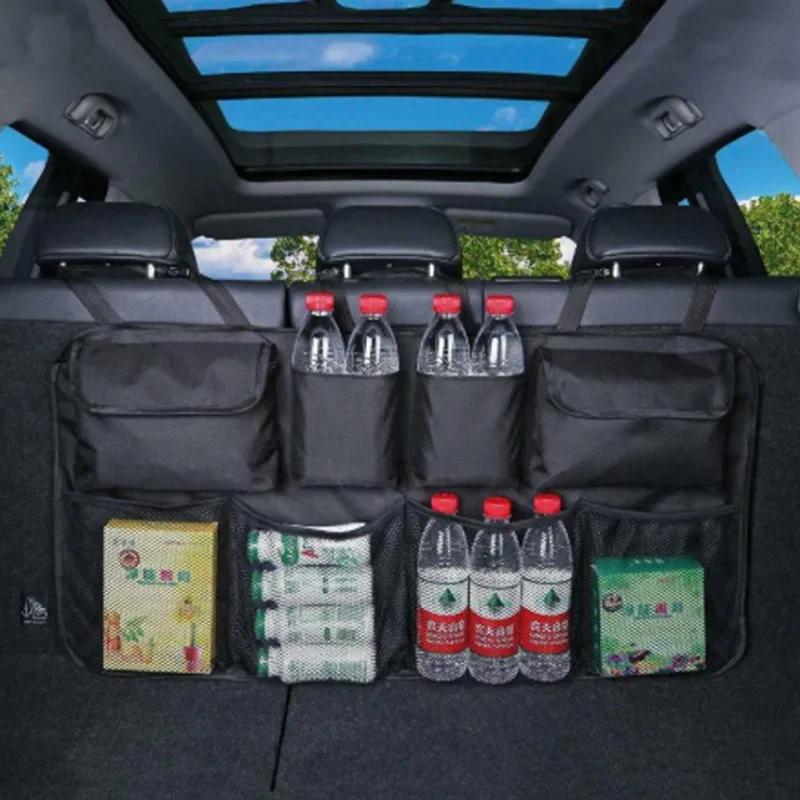 Trunk Storage Bag, Car Hanging Bag, Seat Back Storage Bag, SUV Rear Multifunctional Storage Mesh Bag Accessories