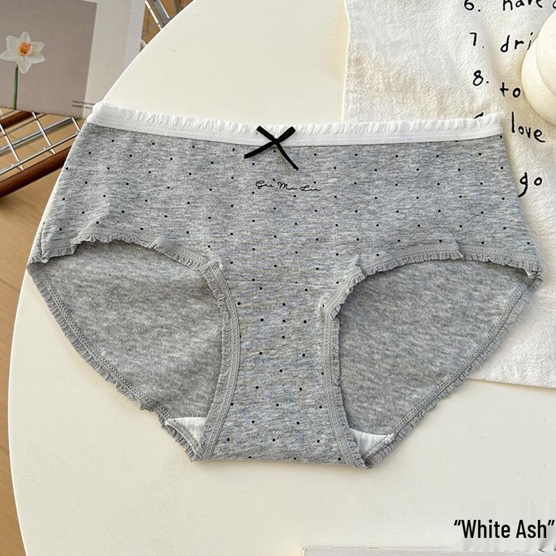 Girls' Pure Cotton Breathable Briefs, Mid-Waist with Sweet Bowknot, Antibacterial & Comfortable, Full Cotton, Extended Crotch