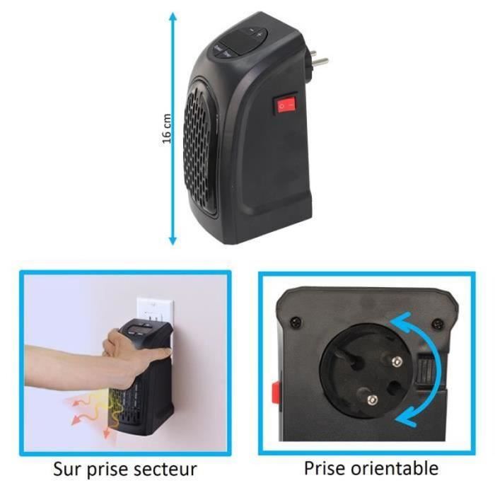 Radiateur électrique d'appoint - 400W - Écran LCD avec thermostat réglable