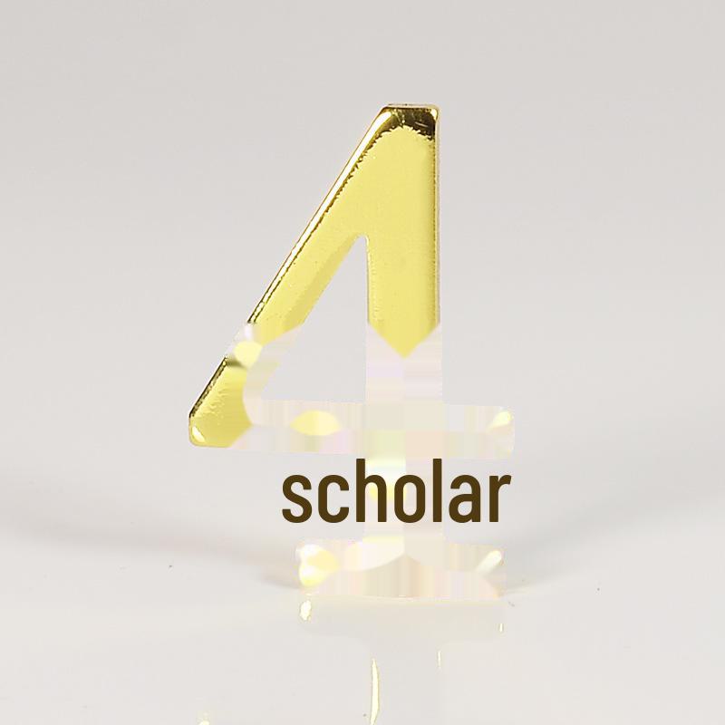 D-Shaped Imitation Gold Metal Address Number Plate