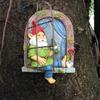 Drinking Dwarf Window Pendant Resin Courtyard Garden Decor Creative Outdoor Ornament Fairy Tale Sculpture for Home Decoration