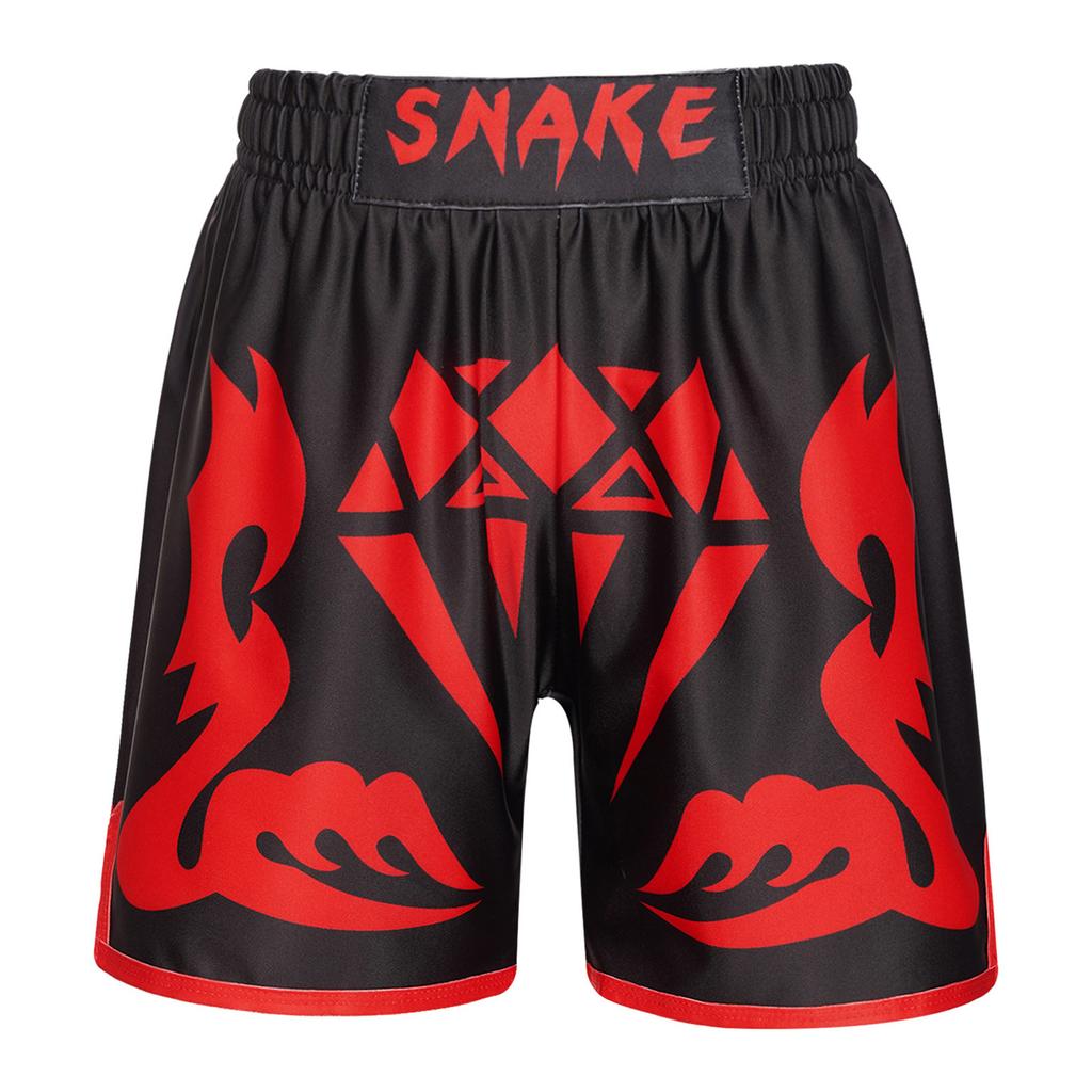Youth Kids Muay Thai Shorts Training Kick Boxing Trunks Grappling Martial Arts Gear Cage Fighting Shorts