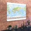 World Map-Geographic Map with Cities,Wall Hanging,Frameless,Home Decor,Study,Geographical Tools,Tourism/education Tools