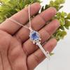 Tanzanite Gemstone 925 Sterling Silver Women Jewelry Partywear Pendant 2.1" For Thanksgiving Gift CZP-17-4