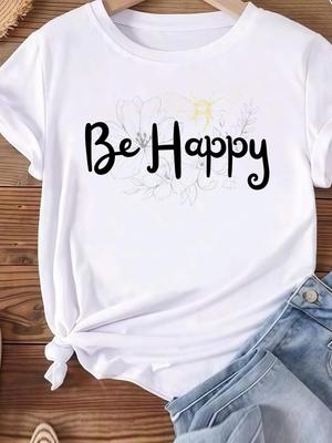 (Asian Size) Women Tee Top Clothing Casual Letter Cute 90s Lovely  Short Sleeve T Shirt Fashion Printed Lady Female Graphic T-shirts
