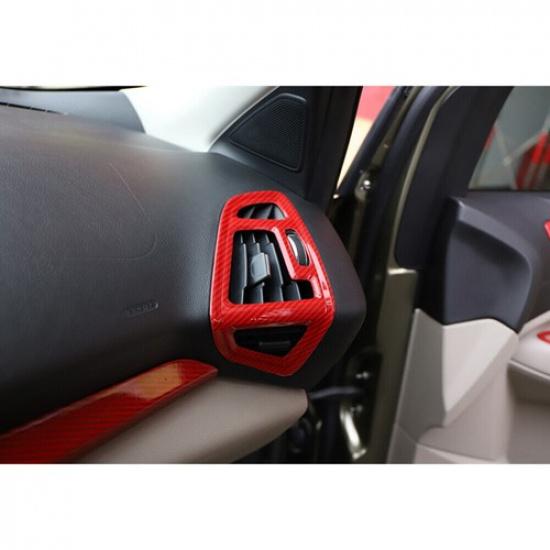 Cover Trim Front Side Vent Overlay Red Carbon Fiber 2013-15 For Ford Kuga Escape