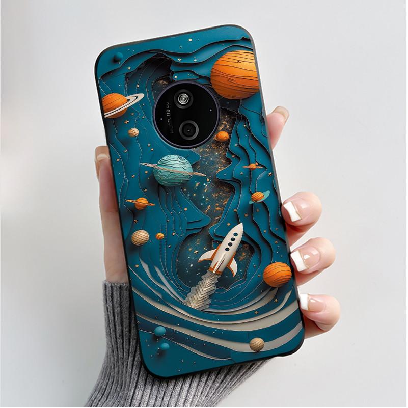 Printed Phone Case For Nokia 110 4G 2024/HMD 110 4G/Nokia 125 4G 2024 Soft Silicone Black Shell Cover Cute Flower Cartoon Casing