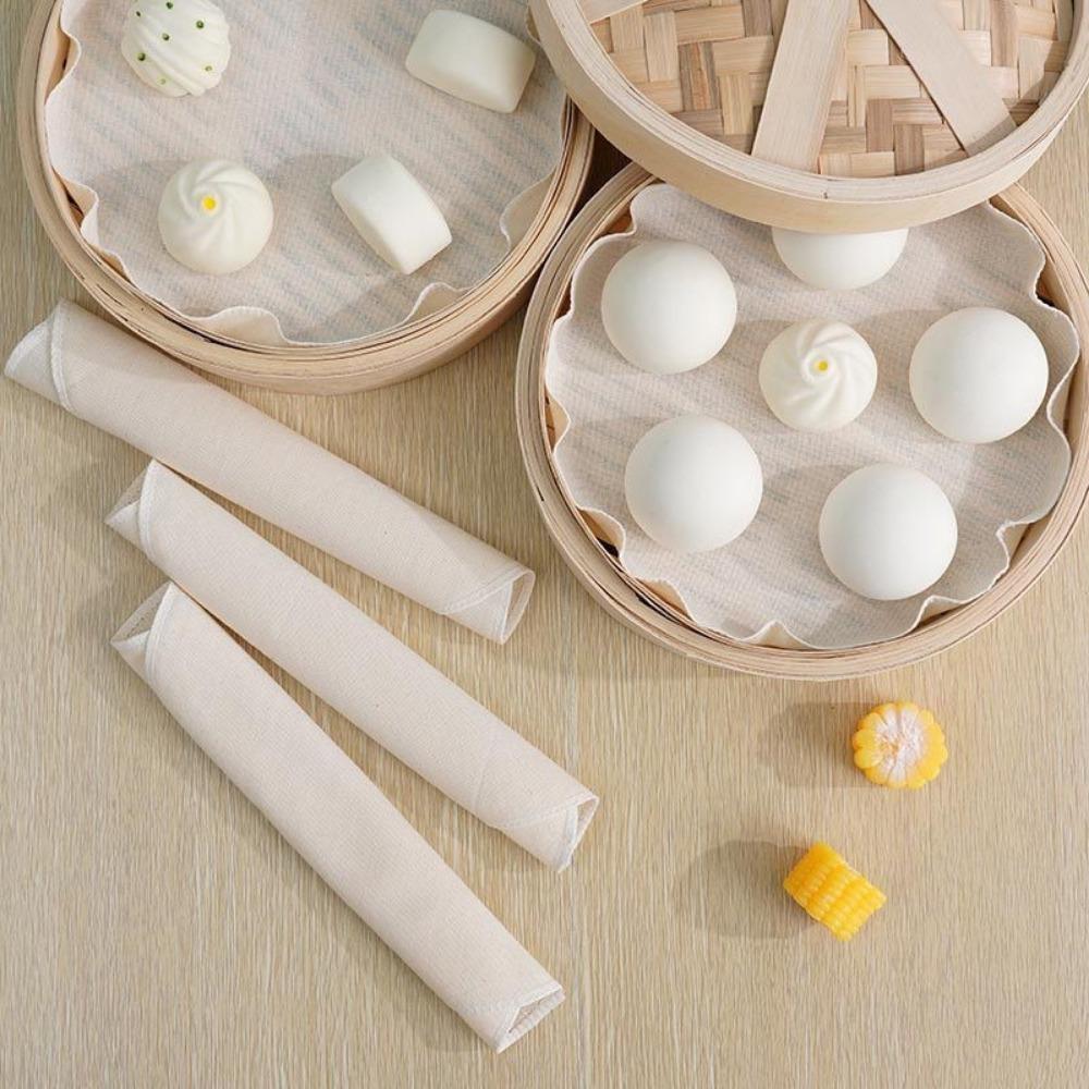 10pcs New Pure Cotton Steamer Cloth Round Reusable Steamed Mat Household Non-stick Drawer Cloth Kitchen Steamer