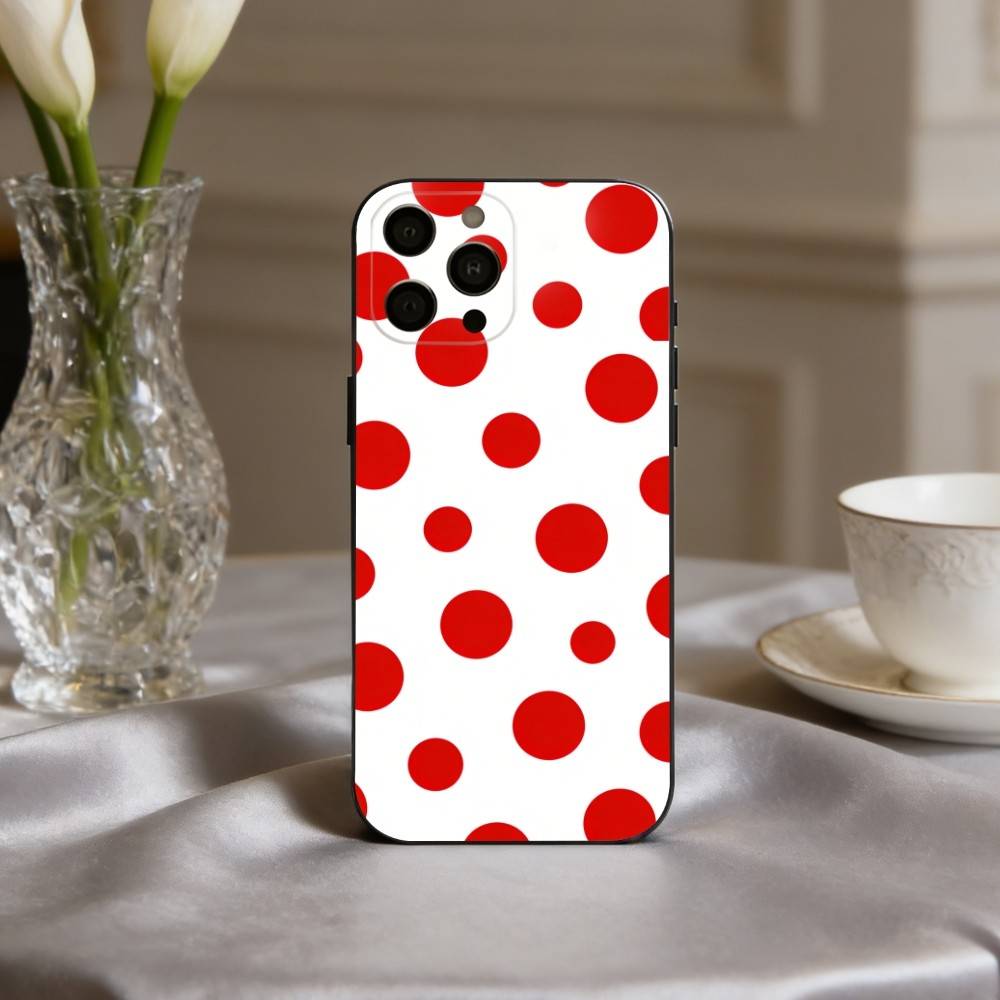 P-Polka D-Dot A-Art Phone Case For iPhone 17,16,15,14,13,12,11 Plus,Pro Max,XS,Soft Silicone Black Cover
