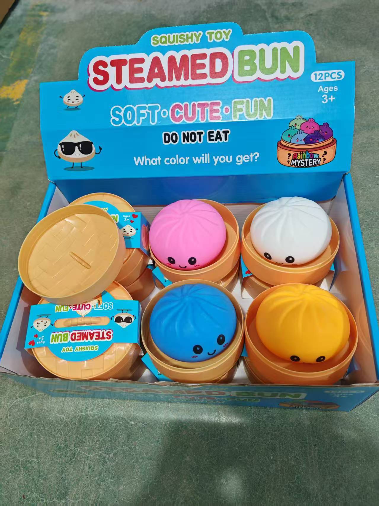New Product Smiley Face Big Cage Steamed Buns Kneading Music Decompression Simulation Large Steamed Buns Toy Kneading Music Slow Rebound *2pcs