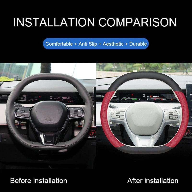 For Honda E:NS2 2024 2025 Car Steering Wheel Cover Ultra Thin Breathable Leather Non-slip Decoration Frame Accessories