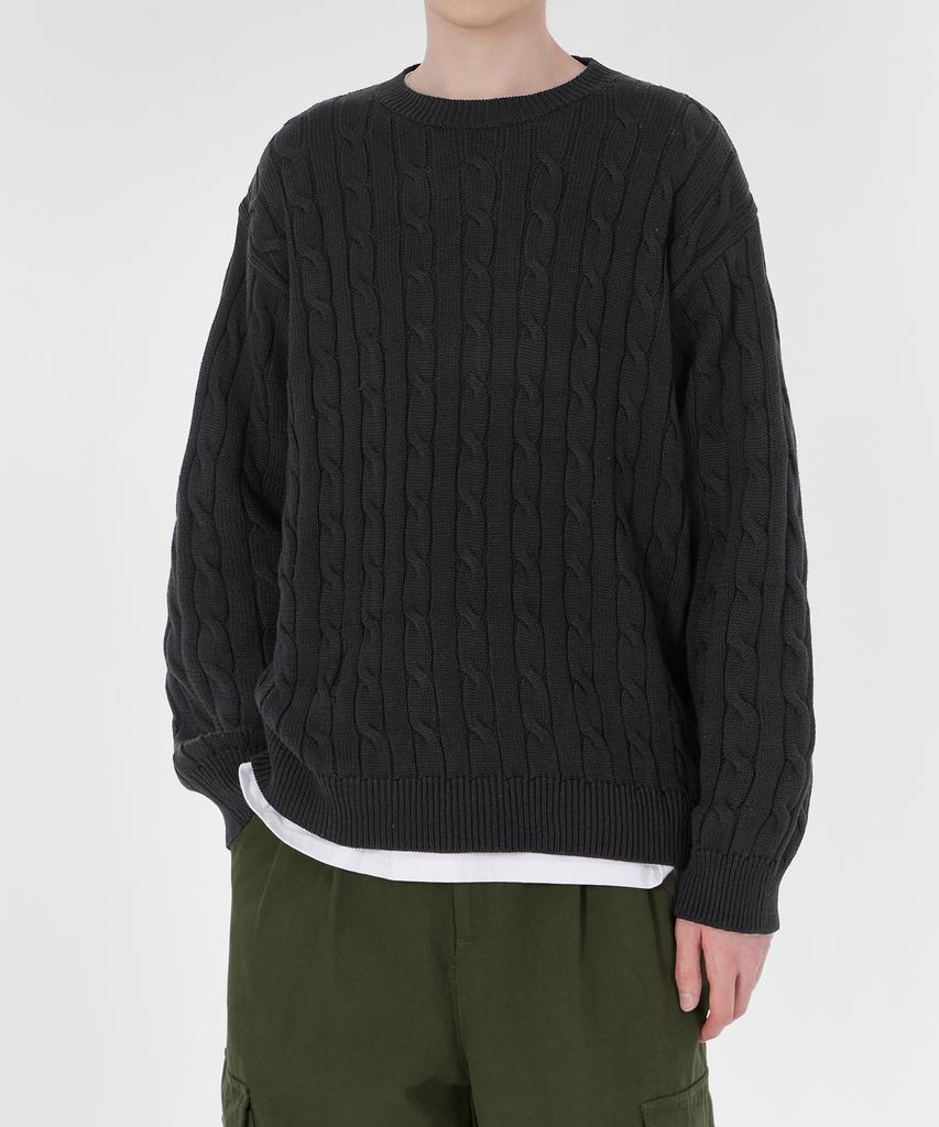 GLW Oversized Cable Sweater Knit Black