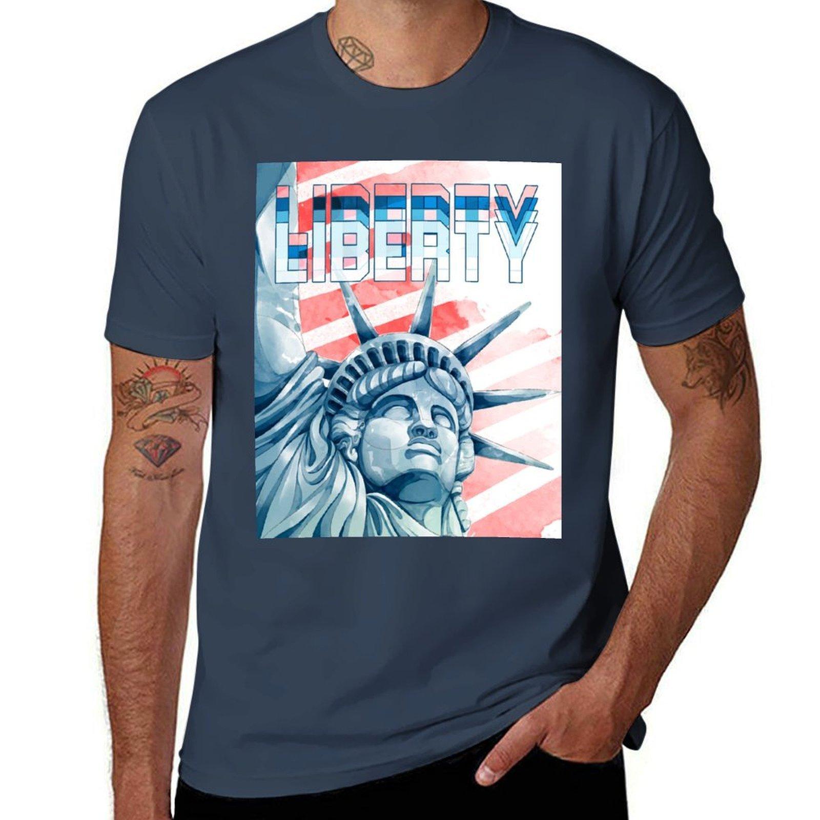 Statue Of Liberty Tshirt Festival Casual Short Sleeve S