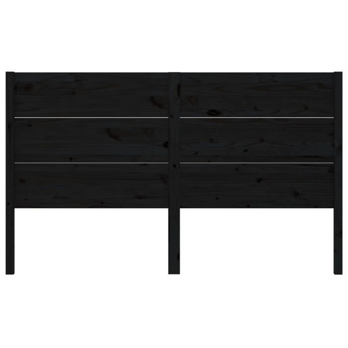 VidaXL Tête de lit Noir 126x4x100 cm Bois massif de pin 818714